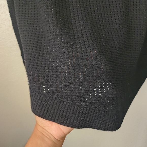 Rag & Bone Wool Cashmere Open Knit Black Long Sleeve Top Womens S - Picture 8 of 10